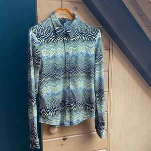 The Limited Zigzag Button Down Shirt - Blue and Green